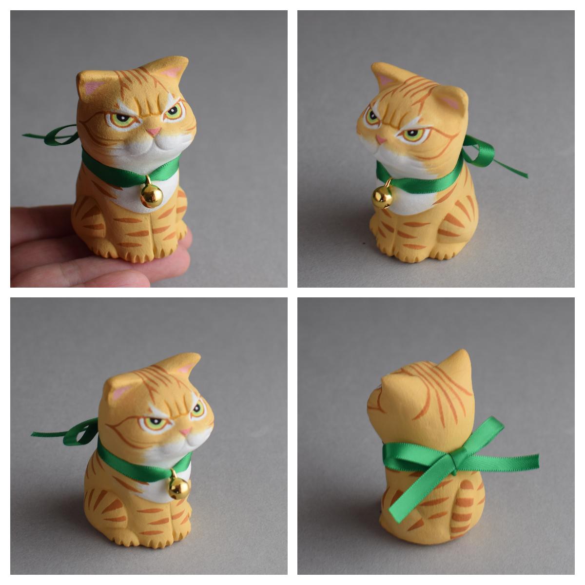 お怒りイカ耳お座り猫(茶トラ)【受注制作】 | 4枚目
