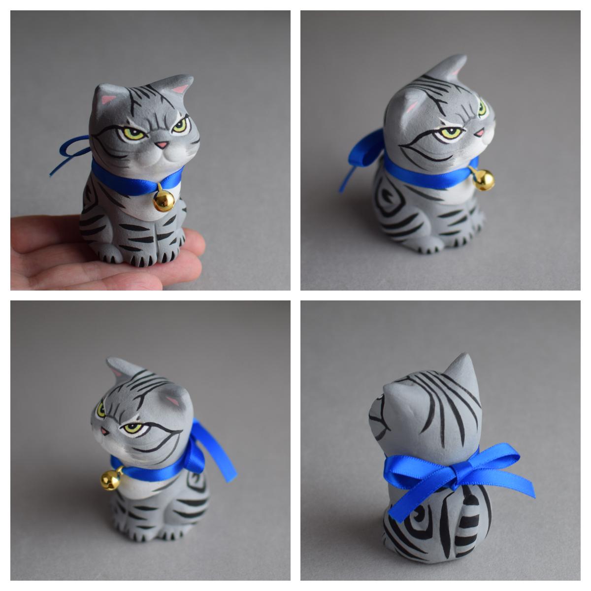 お怒りイカ耳お座り猫(アメリカンショートヘア)【受注制作】 | 4枚目